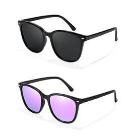 FIMILU 2 Packs Sunglasses for Women Polarized UV400 Protection Lens Big Frame Fashion Glasses Trendy Stylish Shade