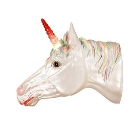 ABZ Brand Mystical Rainbow Unicorn Head LED Lighted Horn Wall Mounted Bust Plaque Home Decor