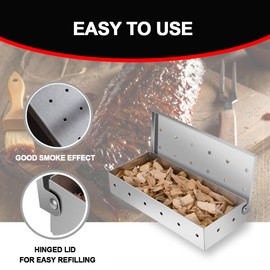 BBQ Smoker Box For Smoking: Stainless Steel BBQ Grilling Accessories For Gas, Electric Or Charcoal BBQ Grill