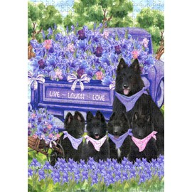 Iris Flower Belgian Shepherd Dog Jigsaw Puzzle for Adults - Animal Printed Interlocking Puzzle Game Artwork - Gift for Dog Lover's - 500 Pcs 20.5"x15"