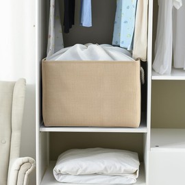 TheWarmHome Storage Bin for Shevles - Extra Jumbo 3Pack 20.5L×15.7W×13.8H inch Organization and Storage Basket for Organizing, Fabric Storage Cubes for Closet Shoe Linen Decorative (Beige)