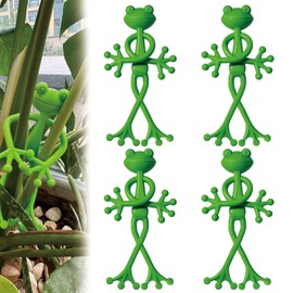 4 pcs Frog Plant Stand, Multipurpose Green Frog Plant Supports Steady Cartoon Plant Branches Tie Down, Frog Plant Holder for Potted Plants, Plant propagation buddy Cute Frog Flower Pot Hugger Plant Climbing Fixture Clips Perfect for Indoor Outdoor Garden Decoration and Gifts.