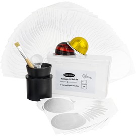 Reusable Vertuo Metal Capsule Refill Kit 100 Pcs Aluminum Foil Seals for Nespresso Vertuoline with a Brush, Scoop, Holder, Black