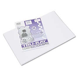 Pacon 103058 Tru-Ray Construction Paper, 76 lbs, 12 x 18, White, 50 Sheets/Pack