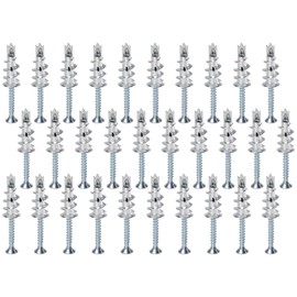 Mivanta 30 x Plasterboard Wall Plugs - Self Drilling Cavity Dowels for Plasterboard Includes Screws