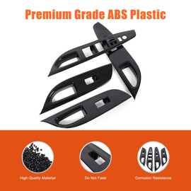 Moittellc Window Lift Switch Cover Compatible with Infiniti G37 2008-2013, Car Door Window Glass Lift Button Panel Trim Cover Decoration G25 G35 G37 Accessories (Gloss Black)