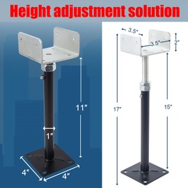 YXGJDP 2 Pack U-Shaped Floor Jack for 4x2, 4x4, 4x6 Joists - Adjustable Steel Telepost with U-Head, Mini Screw Jack, Post Jack.11-15 Inch Adjustment Range.