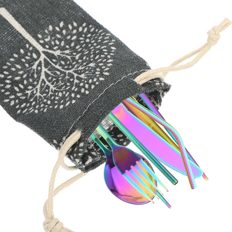 Healeved Straw Carrying Case - 5 Packs Travel Cutlerys Pouch