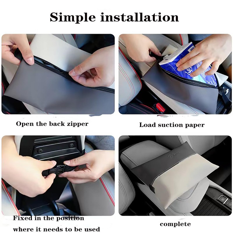Car Tissue Box, Premium Feel Pana Leather, car use Suction