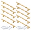 AchNau 10pcs Cabinet Handles Hole Centers 3-3/4", Bamboo Shape Kitchen