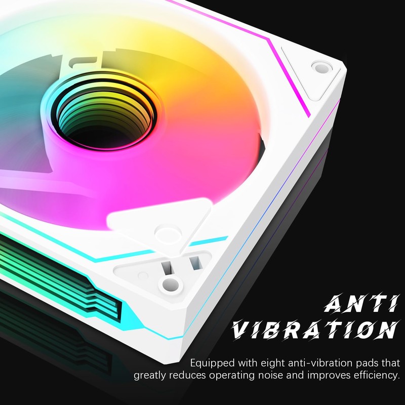 RGB Fans:5pack 120mm PWM ARGB Case Fan with Fan Hub