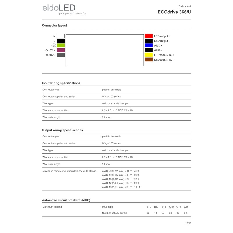 eldoLED | EC0366U2 | 30W 0-10V LED Driver with Smooth