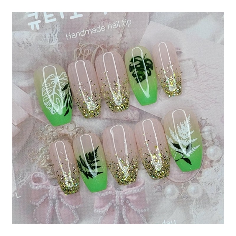 Green Natour Handmade Nail Tips - Lipstick / 그린나뚜르 수제네일팁
