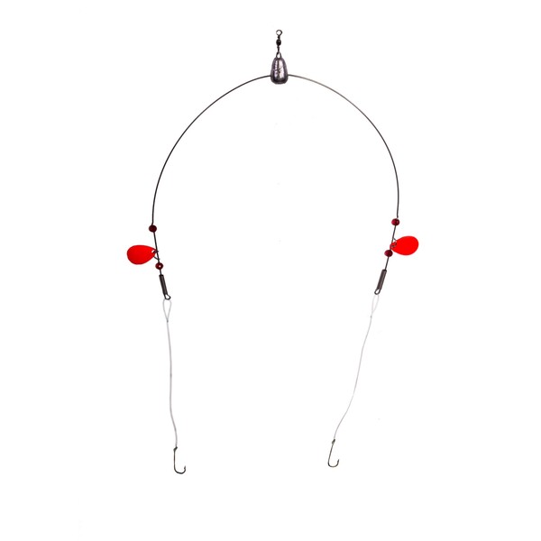 Bullet Weights PCHRIG-RED Perch Fishing Rig, Red