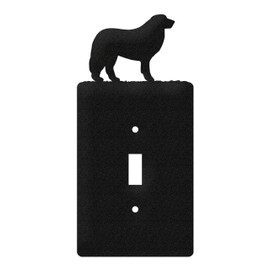 SWEN Products Great Pyrenees Metal Wall Plate Cover (Single Switch, Black)