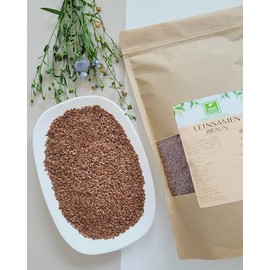 Green Essence Leinsamen Braun 1kg von der Grnen Essenz Leinsamen ganz Braun ohne Zus?tze - Leinsaat ideal zum Backen C ganze Samen - vegan - Rohkostqualit?t (1 Kg)