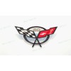 AUTO 2PCS Black Front Rear 50Th Anniversary Cross Flags Emblems