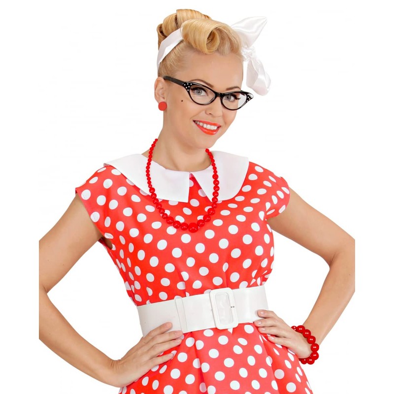 Horror-Shop Red Plastic Pearl Necklace