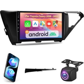 EKAT Car Radio Stereo for Toyota Camry 2018 2019 2020 - Wireless Carplay & Android Auto, 2+64G Android Touchscreen with Equalizer, WiFi, GPS Navigation, FM RDS, AHD Rear View Cam