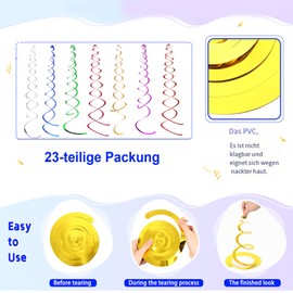 Candyland Party Decorations Colourful Hanging Swirl Ceiling Decoration Pack of 23