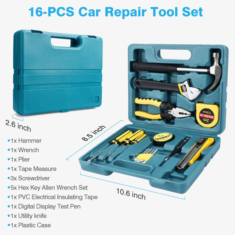 Vetoos Car Roadside Emergency Kit with Jumper Cables, Auto Vehicle