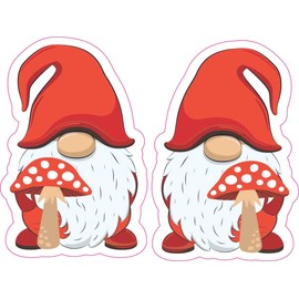 StickerTalk Mushroom Gnome Vinyl Stickers, 1 Sheet of 2 Stickers, 2 inches by 3 inches Each