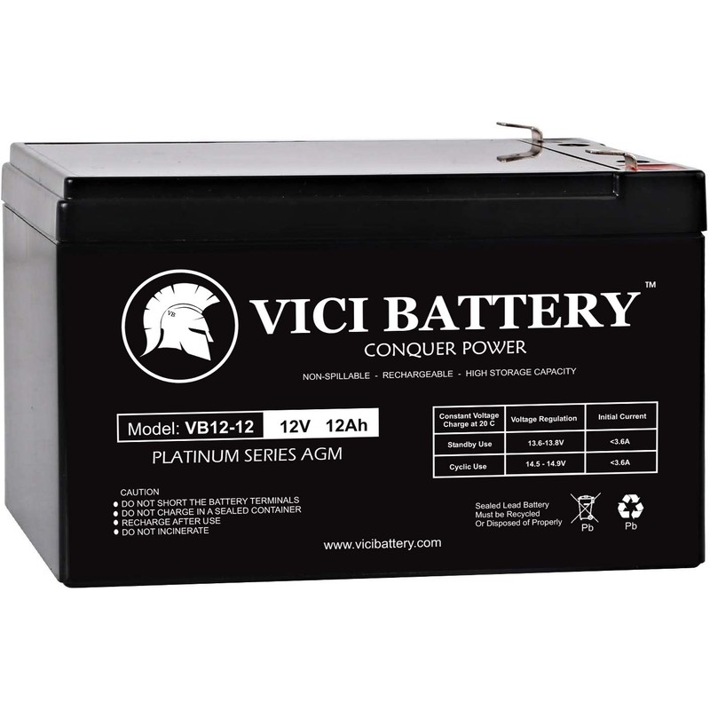 VICI Battery 12V 12AH F2 Battery for Wilson Tennis Ball