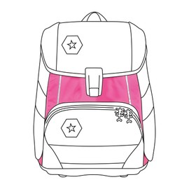 Step by Step Neon Pull-Over for 2-in-1 Plus School Bag, Pink, Reflector Cover with Luminous Effect for More Visibility, Easy to Install