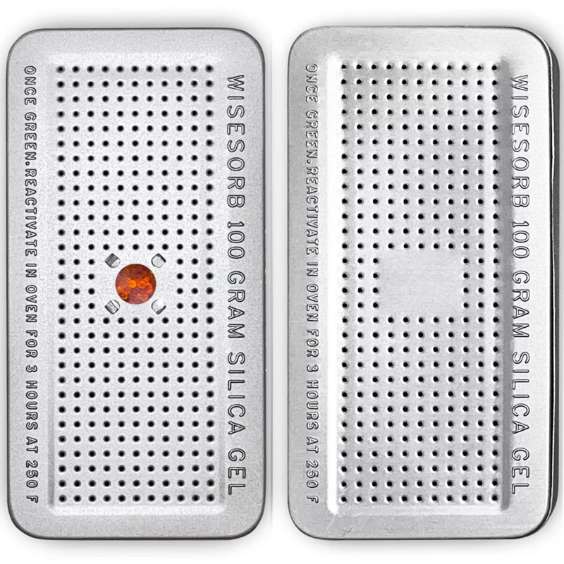 Wisesorb 100Gram Indicating Silica Gel Canister, Reusable Desiccant Dehumidifier, 2