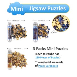 Small Jigsaw Puzzles for Adults Mini Puzzles 3 Packs 150 Pieces Small Puzzles Tiny Puzzles Micro Puzzles Starry Night Rhone River Sunflower Home Toy Entertainment Family Kids Puzzles 6 x 4 Inch