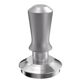FavoMoshu Espresso Hand Tamper,Coffee Hand Press With Double Springs Loaded,304 Stainless Steel,Great Coffee Accessories Tools for Home and Commercial Coffee Shop (Silver, 53mm)
