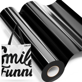 LIKCUT Plotter Film Textile Black, 30.5 cm x 6.1 m Flex Film Plotter Textile for All Plotter Machines, Iron-On Film for Textiles, Iron on Film for DIY Shirts Iron-On