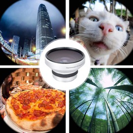 37Mm Fisheye Lens Camcorder,Camera Lens Silver Strong Applicability 37mm 0.25X Super Fisheye Additional Lens for 37mm Caliber Camera Lenses
