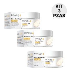 Kit Pzas Crema Facial Bioaqua Rice Raw Pulp 50g Hidratant