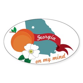 CafePress Georgia On My Mind Oval Car Bumper Sticker