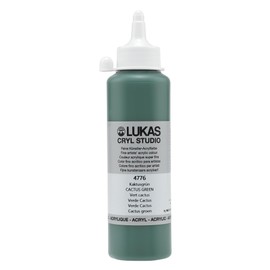 Lukas CRYL Studio Artist Acrylic Paint, Cactus Green, 250 ml Bottle - High Pigment Acrylic Paints for Canvas Painting, Large Scale Works - Medium-Viscosity, Water-Mixable, Fast Drying