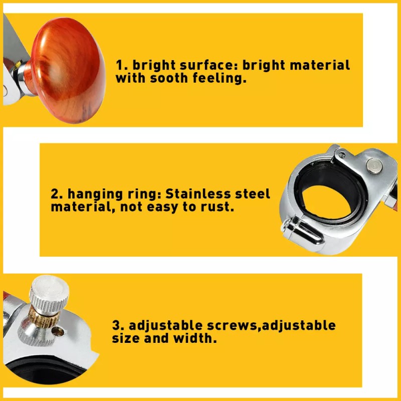 Geartronics Heavy Duty Steering Wheel Knob Spinner Handle Auto Tractor