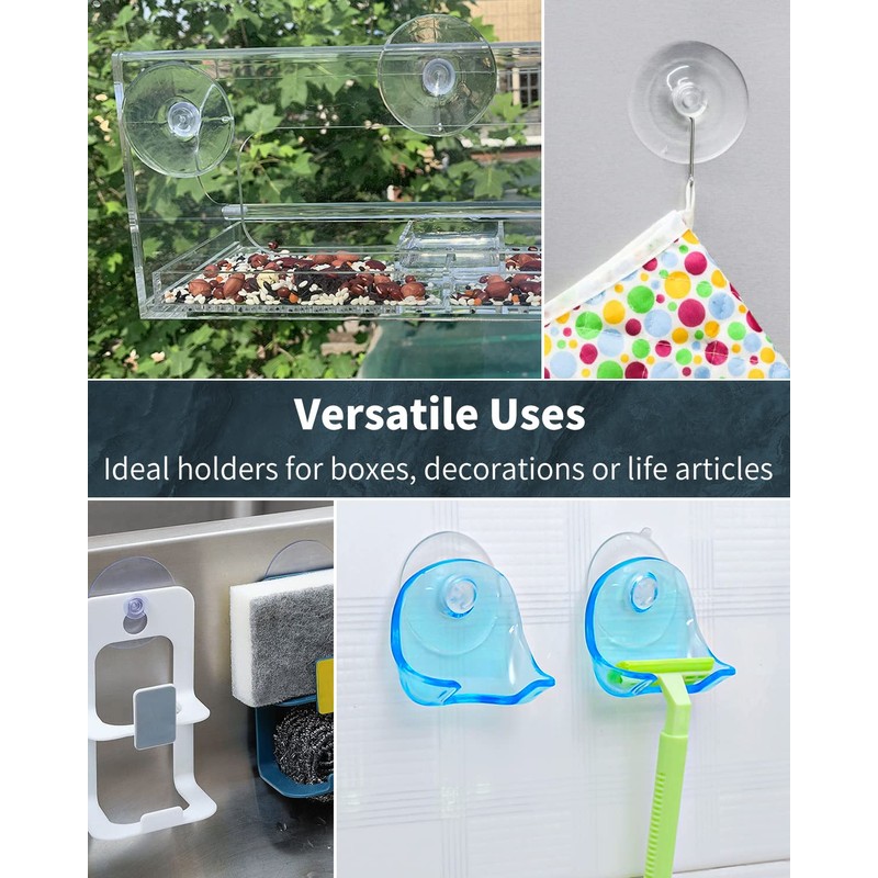 Pawfly 20 Pack Clear Suction Cups 1.8 Inch PVC Plastic