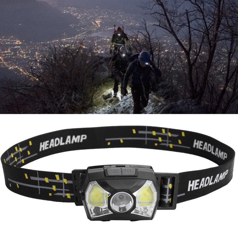 XPG+COB Headlamp Motion Sensor USB Rechargeable Head Lamp Waterproof Headlight