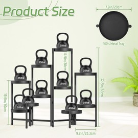 iDavosic.ly 10 Tier Plant Stand Indoor Tall, Tiered Plant Stands Outdoor for Multiple Plants, Corner Metal Folding Flower Display Holders Rack Shelf for Window Porch Garden, Black