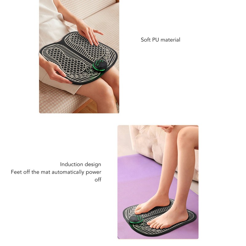 Foot Massager Mat USB Rechargeable 8 Modes 19 Strength Microcurrent