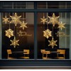 Christmas Tree Window Clings Stickers for Glass, Golden Christmas Snowflake