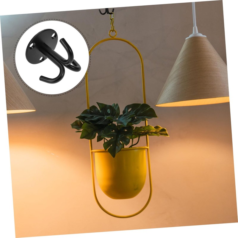 KONTONTY Ceiling Hook Black Stainless Steel Plant Bracket Heavy Duty