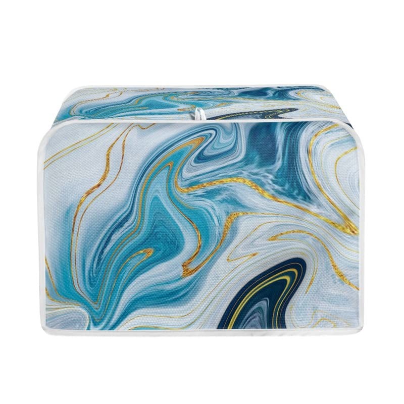 Daulesho Turquoise Marble 2, 4 Slice Toaster Cover Dust Protection