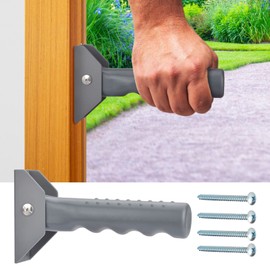 APDTEK Flip Up Grab Bar for Doorway/Stairs Safety Assist Handles for Elderly Non-Slip Grip Bar Great for Seniors, Elderly, Disabled, Handicap and Injured People - Suitable for Wood Door (Gray)