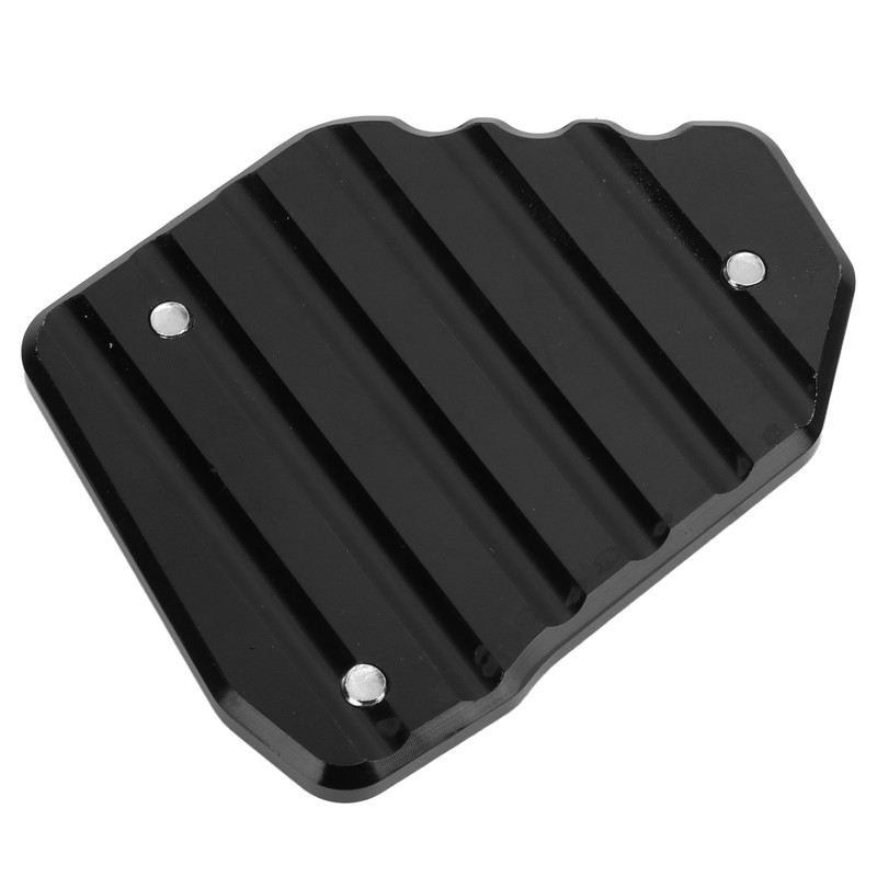 Black Motorcycle Kickstand Extension Plate Aluminium Alloy Side Stand Enlarger