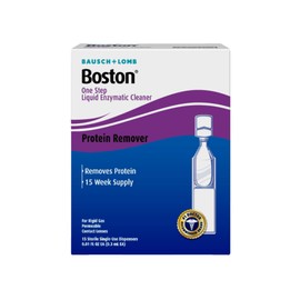 Boston One Step Liquid Enzymatic Cleaner – Protein Remover for Rigid Gas Permeable Contact Lenses, 15-Week Supply