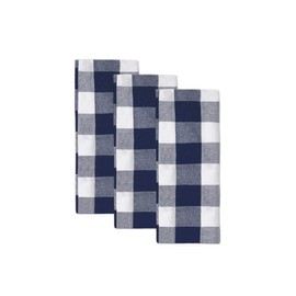 Blue Kitchen Towels 6 Pack, Spring Dishtowels 100% Cotton, 30"x20", Plaid Pattern Dish Tea Towels with Hanging Loop - Absorbent, Washable and Durable Dish Cloths (6 Pack)