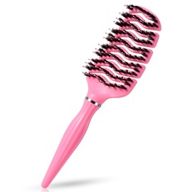 Blendura Hair Comb, Boar Bristle Hair Brush, Quick Drying Fluffy Styling Comb, Anti-Knot and Anti-Pull Hair Brush, Gentle Scalp Massage Brush, Suitable for All Hair Structures, Pink, hair brush