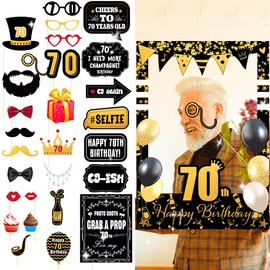 LaVenty 70 Birthday Photo Frame 70 Photo Booth Frame 70 Birthday Photo Booth Props 70 Birthday Favors for Women or Man 70 Birthday Party Decorations